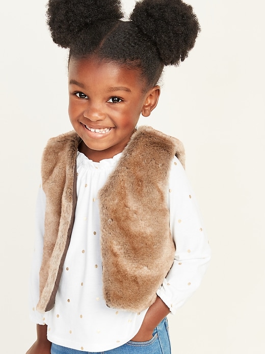 View large product image 1 of 4. Faux-Fur Cropped Vest for Toddler Girls