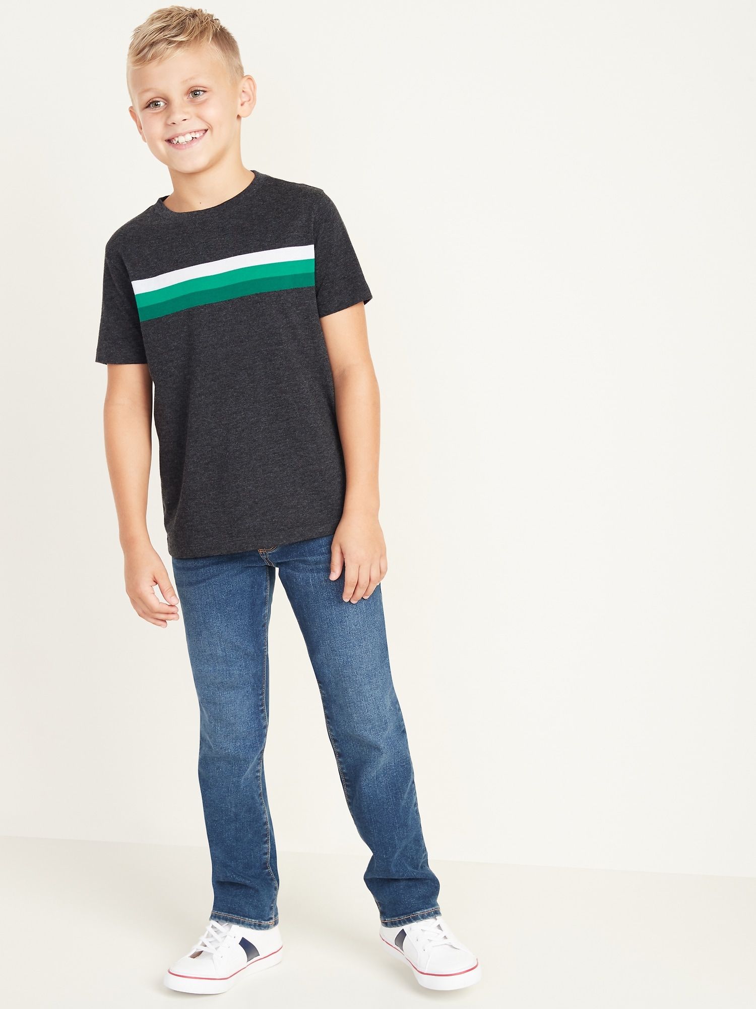 Softest Chest-Stripe Tee For Boys | Old Navy