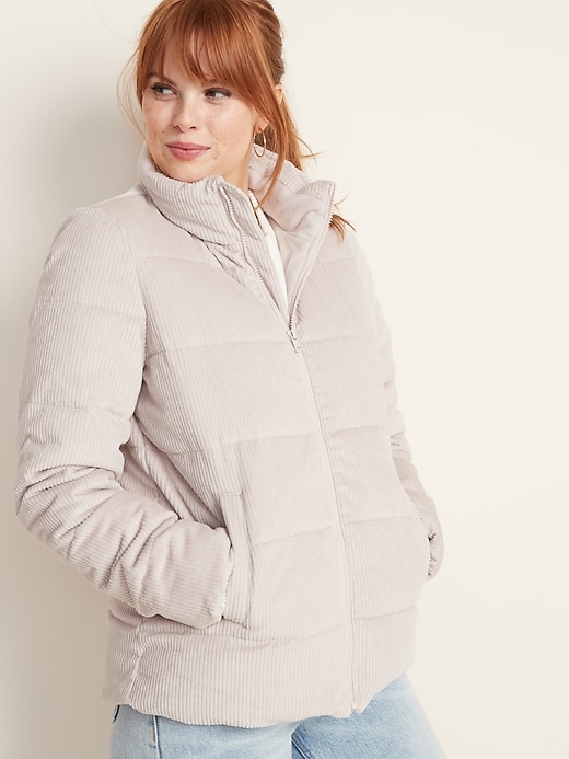 View large product image 1 of 1. Frost-Free Corduroy Puffer Jacket for Women