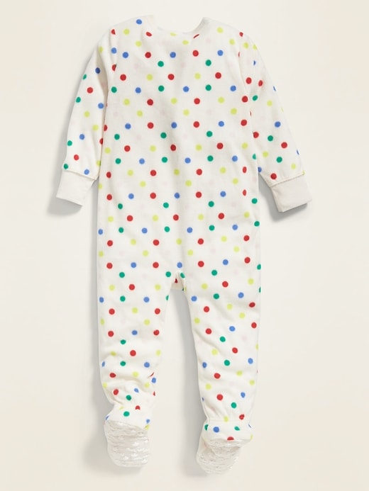 View large product image 2 of 2. Polka-Dot Micro Performance Fleece Footie Pajama One-Piece for Toddler Girls & Baby