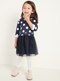 View large product image 4 of 4. Polka-Dot 2-in-1 Sweatshirt Tutu Dress for Toddler Girls