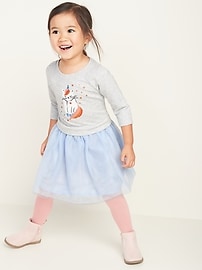View large product image 4 of 4. Graphic 2-in-1 Sweatshirt Tutu Dress for Toddler Girls