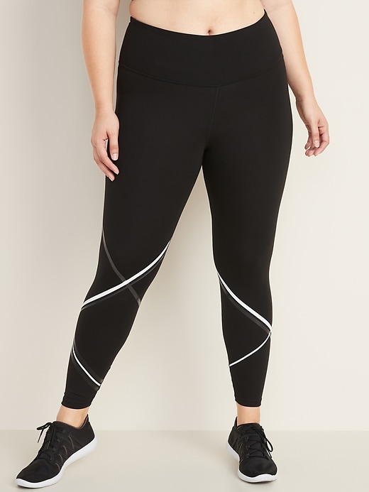 View large product image 1 of 3. High-Waisted Graphic Elevate Compression Plus-Size 7/8-Length Leggings