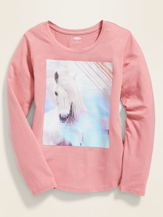 View large product image 1 of 1. Graphic Long-Sleeve Tee for Girls