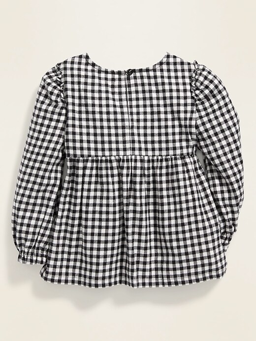 View large product image 2 of 4. Check-Patterned Twill Swing Top for Toddler Girls