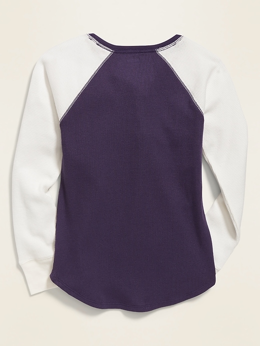 View large product image 2 of 3. Graphic Thermal-Knit Raglan-Sleeve Tee for Girls