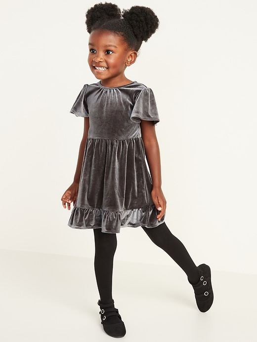 View large product image 1 of 1. Velvet Fit & Flare Dress for Toddler Girls