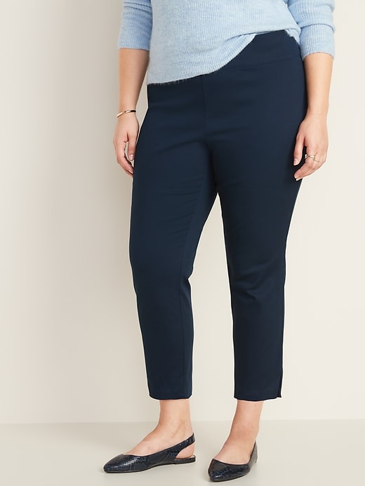 View large product image 1 of 1. High-Waisted Plus-Size Pull-On Pants