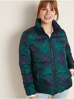 Frost-Free Patterned Puffer Jacket for Women