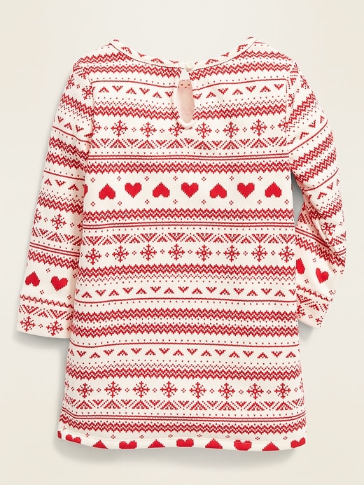 View large product image 2 of 3. Fair Isle Sweatshirt Shift Dress for Toddler Girls