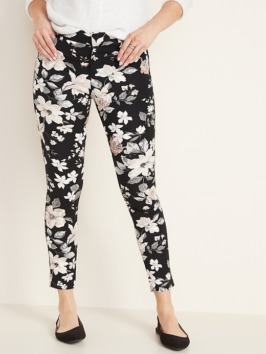 View large product image 1 of 1. Mid-Rise Printed Pixie Ankle Pants for Women
