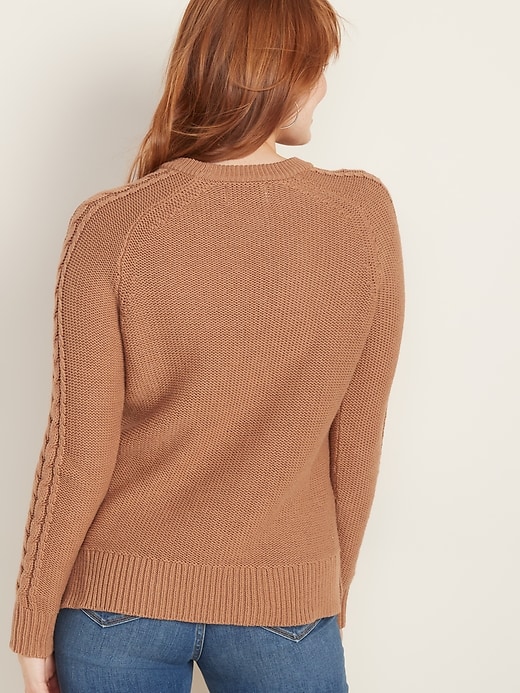 Image number 2 showing, Textured Crew-Neck Sweater for Women