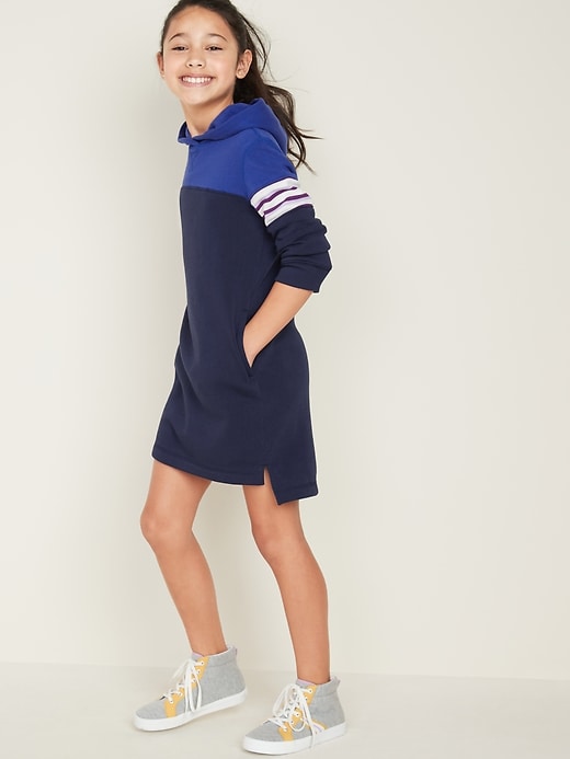 View large product image 1 of 4. Hooded Fleece-Knit Dress for Girls