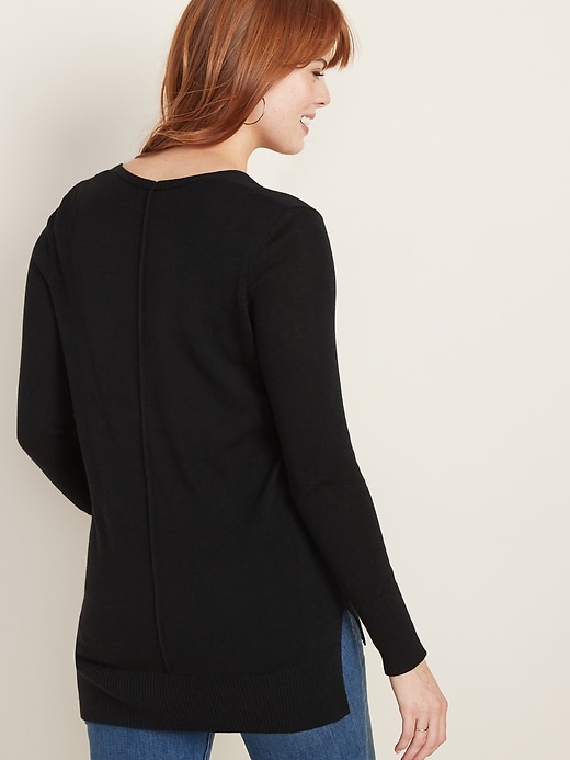 Image number 2 showing, V- Neck Tunic Sweater for Women