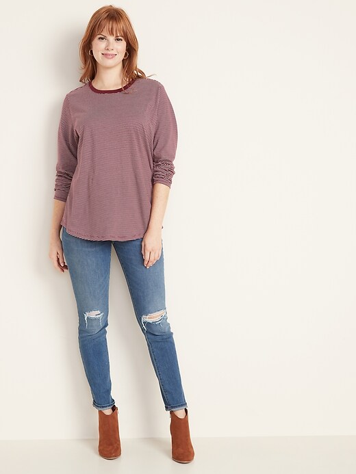 Image number 3 showing, EveryWear Striped Long-Sleeve Tee for Women