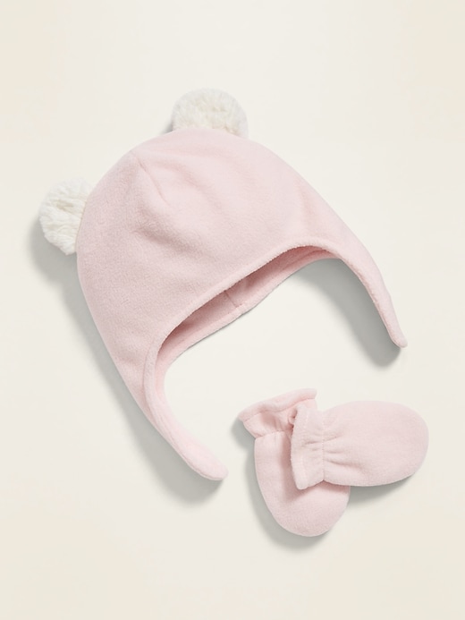 View large product image 1 of 1. Micro Performance Fleece Trapper Hat & Mittens Set for Baby