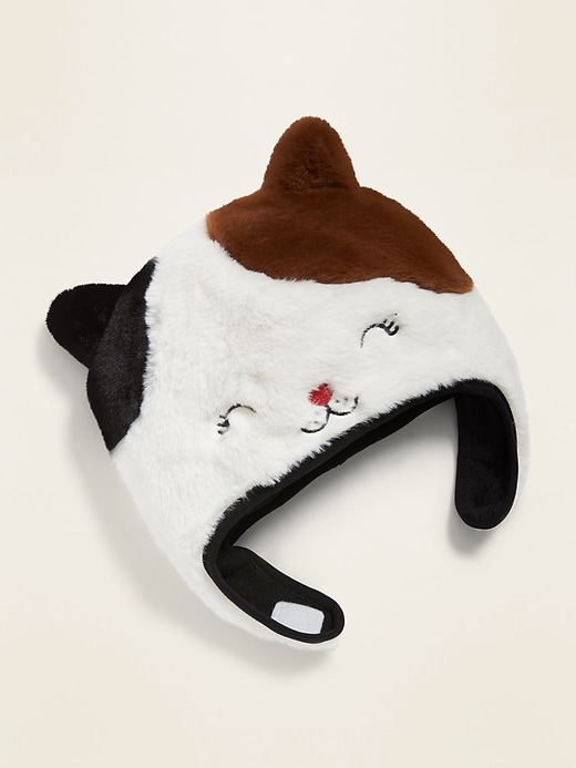 View large product image 1 of 1. Faux-Fur Cat Trapper Hat for Toddler Girls