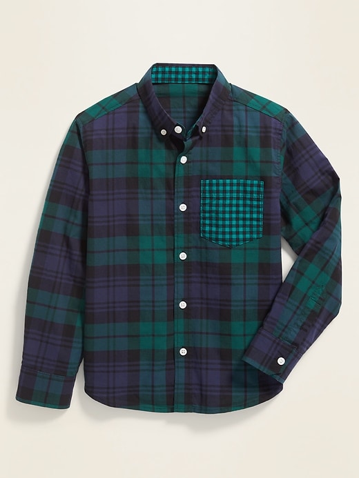 View large product image 1 of 1. Patterned Built-In Flex Classic Shirt For Boys