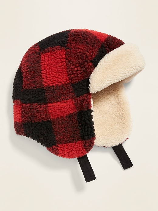 View large product image 1 of 1. Plaid Sherpa Trapper Hat for Toddler