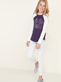 View large product image 3 of 3. Graphic Thermal-Knit Raglan-Sleeve Tee for Girls
