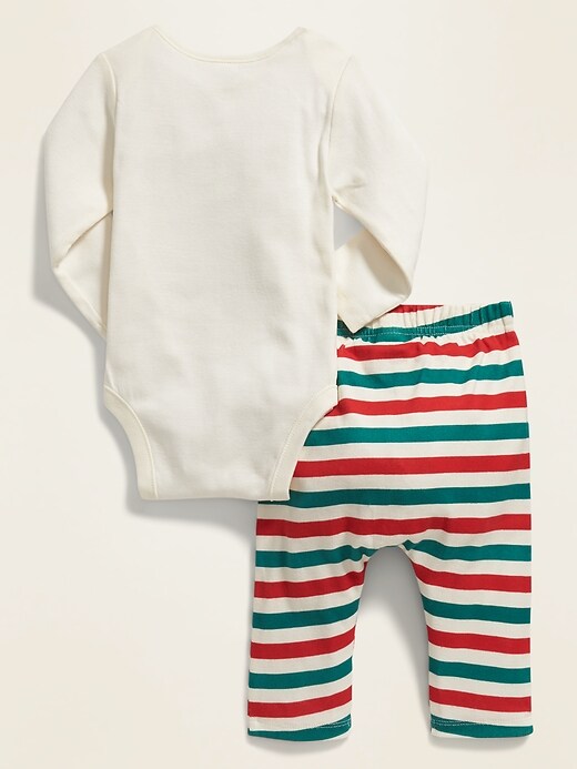 View large product image 2 of 2. Christmas Graphic Bodysuit & Printed Pants Set for Baby