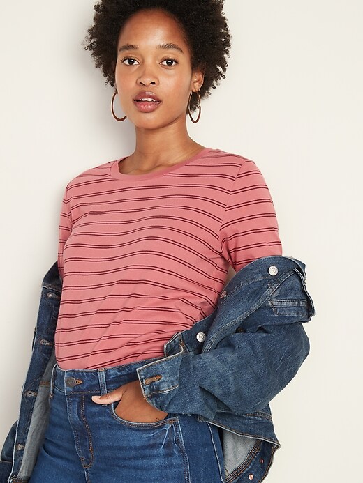 Image number 4 showing, EveryWear Striped Long-Sleeve Tee for Women