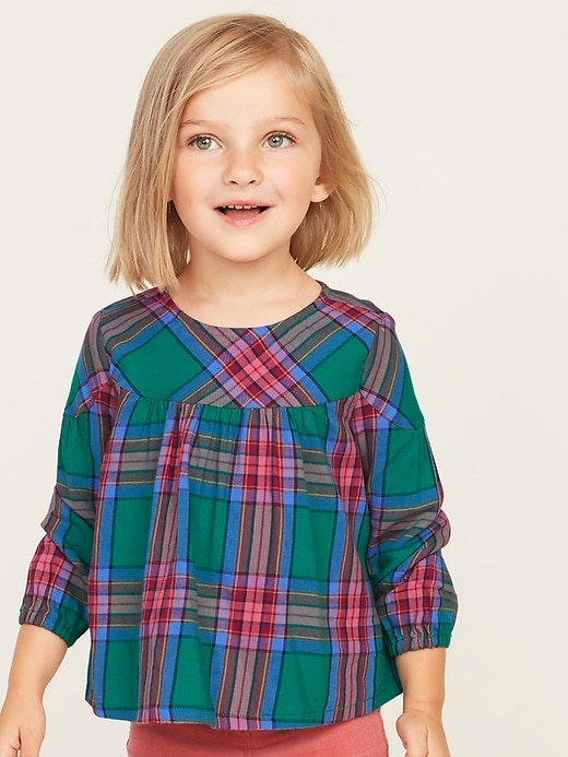 View large product image 1 of 4. Plaid Twill Swing Top for Toddler Girls