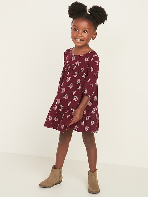 View large product image 1 of 3. Tiered-Ruffle Floral Swing Dress for Toddler Girls