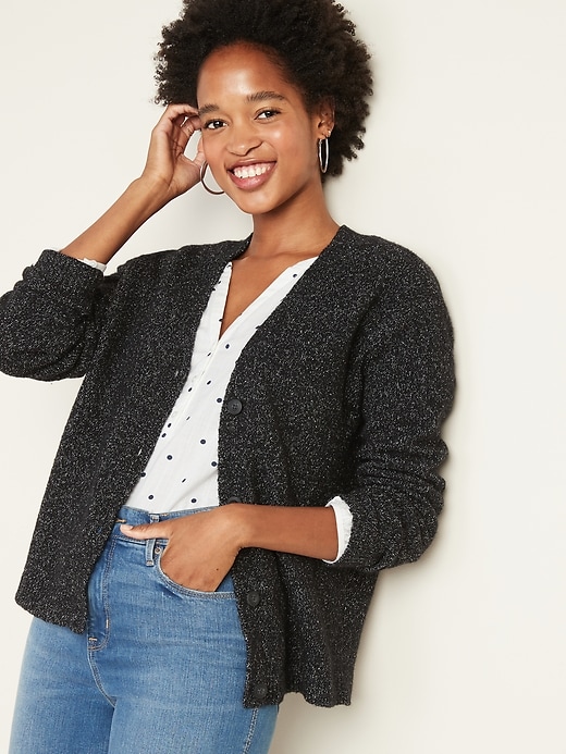Image number 1 showing, Marled Bouclé Cardi for Women
