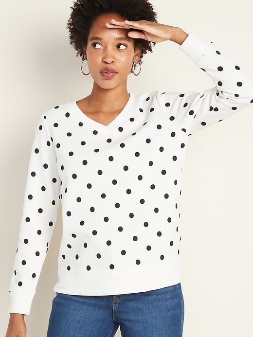 Image number 1 showing, Relaxed V-Neck Sweatshirt for Women
