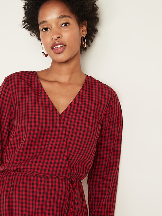 Image number 4 showing, Faux-Wrap Gingham Top for Women
