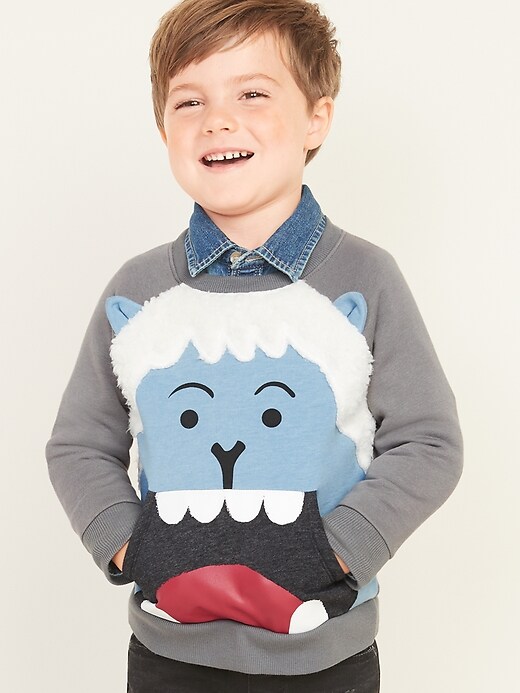 View large product image 1 of 4. Critter-Graphic Yeti Sweatshirt for Toddler Boys