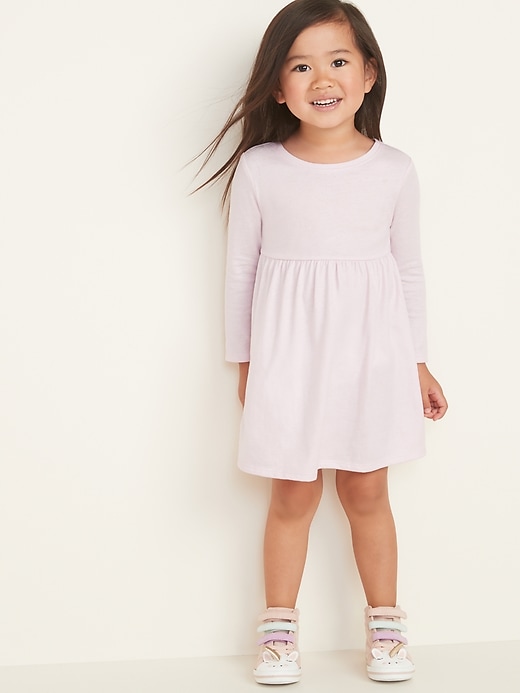 View large product image 1 of 1. Solid Fit & Flare Dress for Toddler Girls