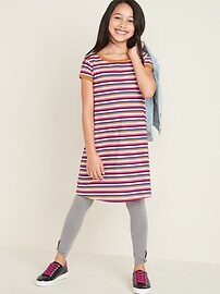 View large product image 3 of 4. Striped Rib-Knit Swing Dress for Girls