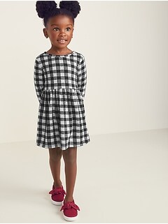 Soft-Brushed Plaid Drop-Waist Dress for Toddler Girls