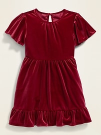 View large product image 3 of 3. Velvet Fit & Flare Dress for Toddler Girls