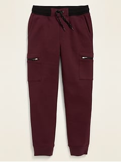 children's burgundy jogging bottoms