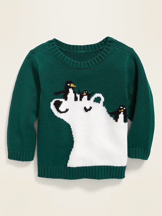 View large product image 1 of 2. Polar Bear & Penguins Graphic Sweater for Baby
