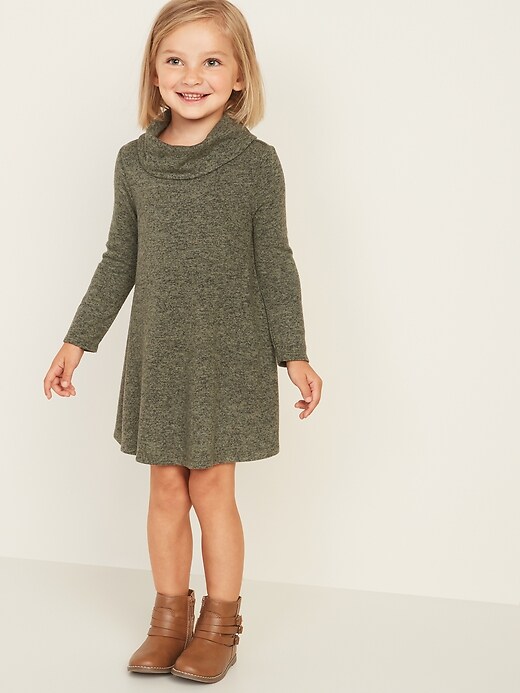 View large product image 1 of 1. Cowl-Neck Swing Dress for Toddler Girls