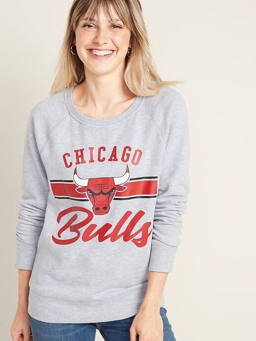 View large product image 1 of 1. NBA&#174 Team-Graphic Raglan Sweatshirt for Women
