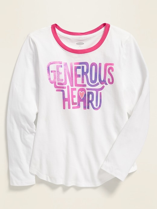 View large product image 1 of 1. Graphic Long-Sleeve Tee for Girls