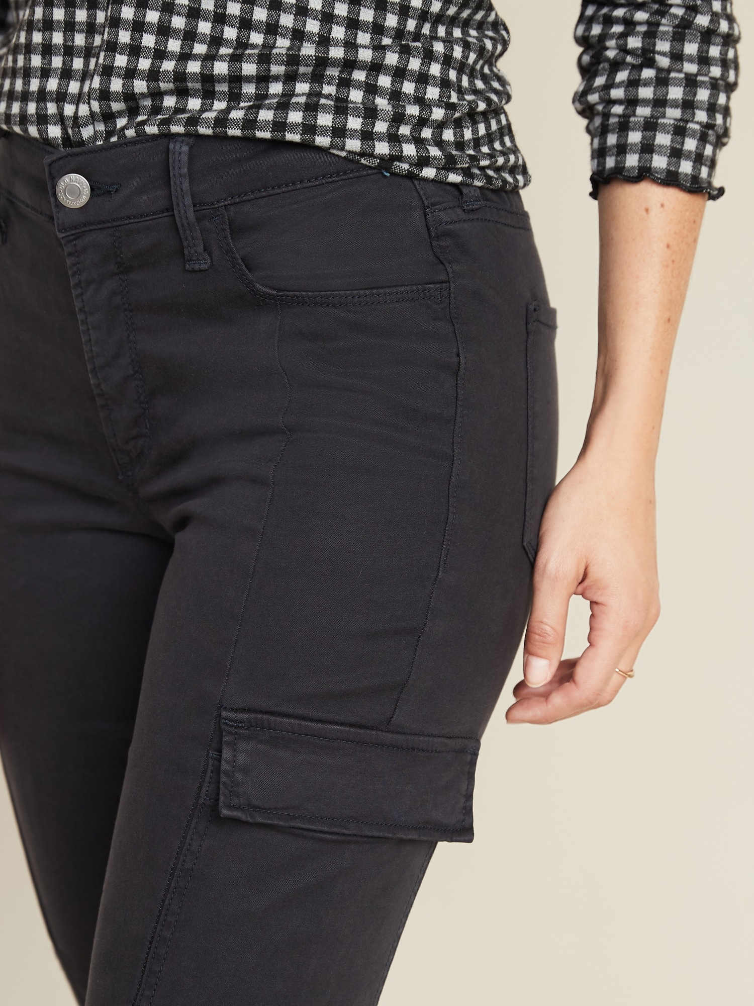 black cargo skinny jeans womens
