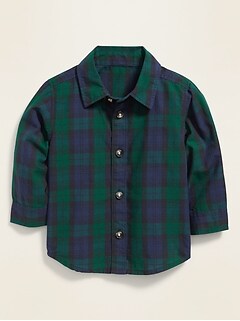 Plaid Poplin Long-Sleeve Shirt for Baby