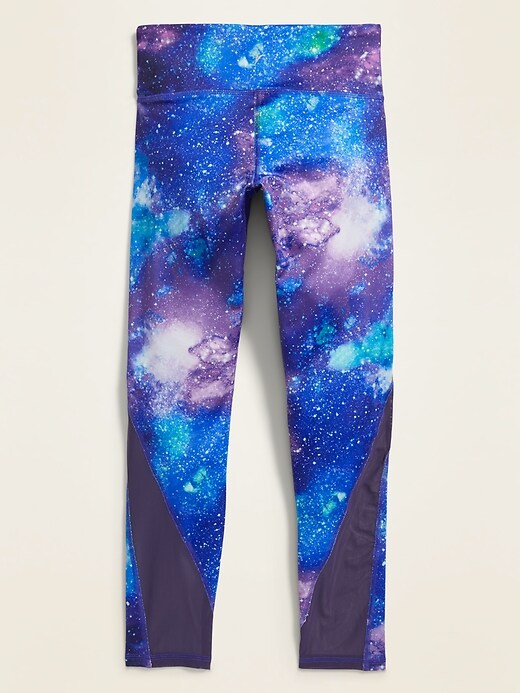 View large product image 2 of 4. Printed Elevate Go-Dry Mesh-Trim Leggings for Girls
