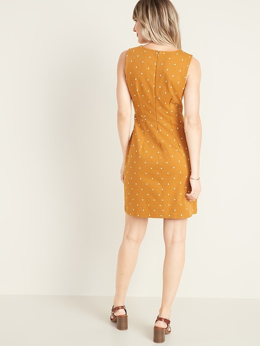 Image number 2 showing, Sleeveless Printed Ponte-Knit Sheath Dress for Women