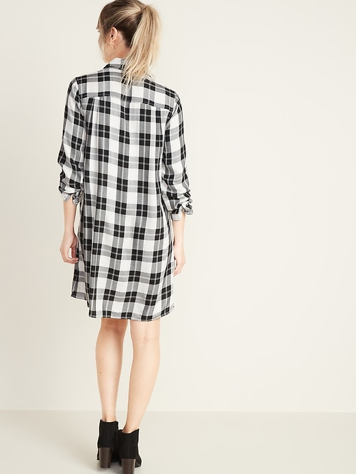 Image number 2 showing, Plaid Popover Shirt Dress for Women