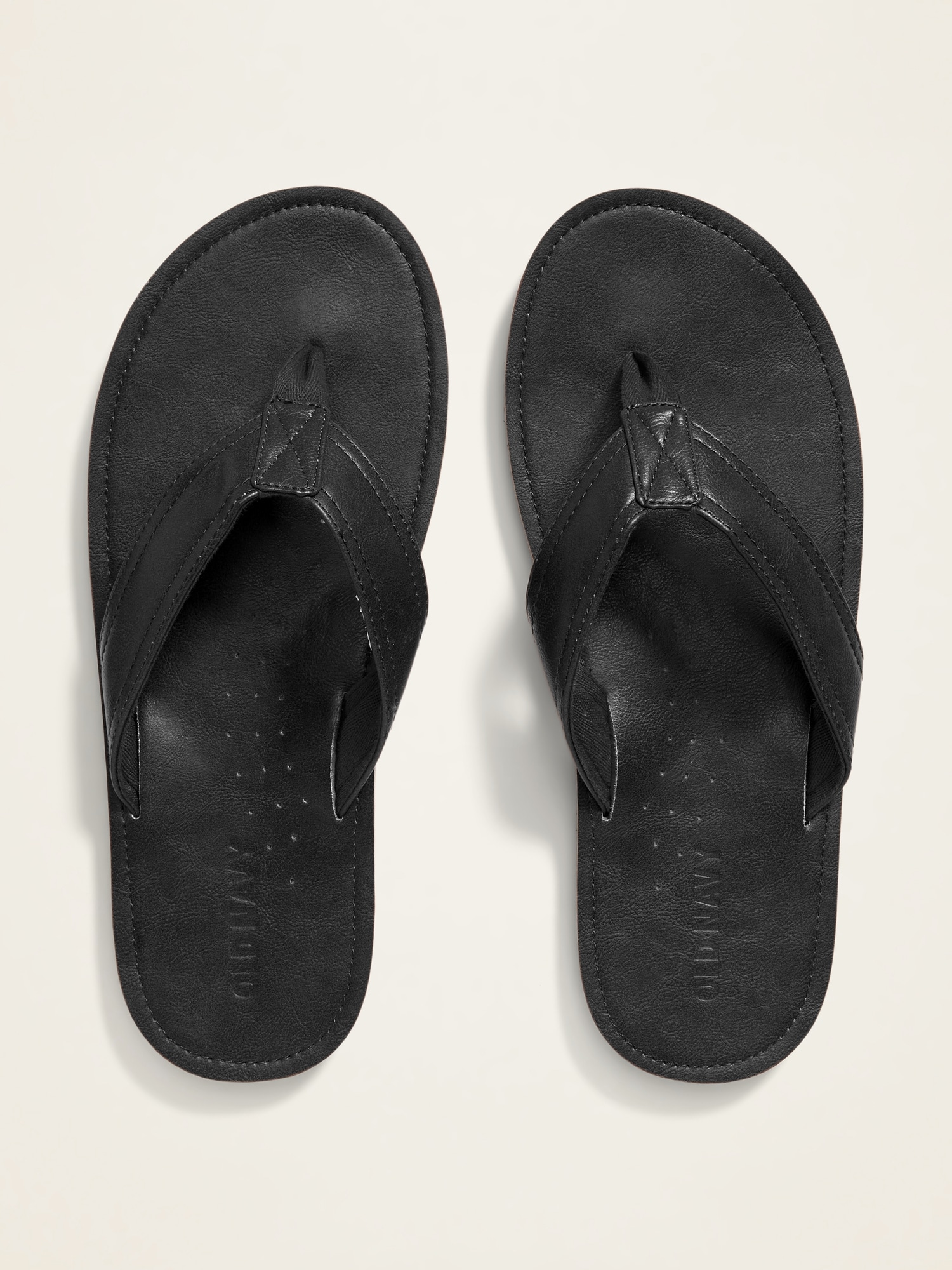 Faux-Leather Flip-Flops for Men | Old Navy