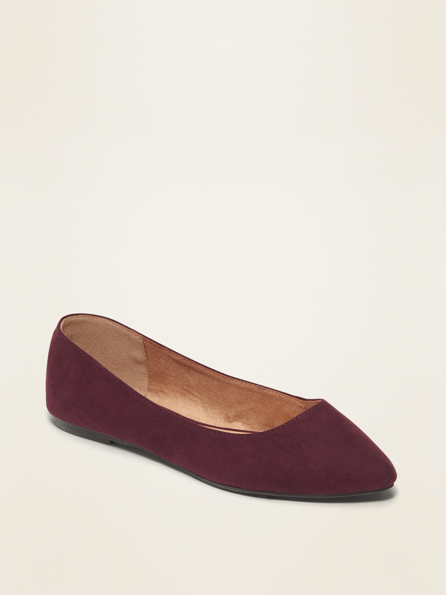Faux-Suede Pointy Ballet Flats for 