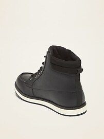 View large product image 3 of 3. Faux-Leather Moccasin Boots for Boys