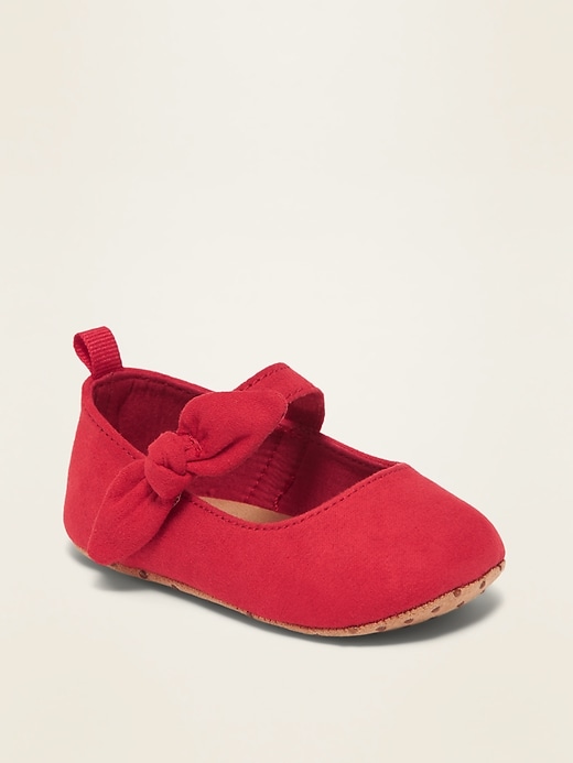 View large product image 1 of 4. Faux-Suede Bow-Tie Ballet Flats for Baby